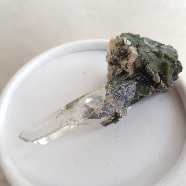 Chlorite Quartz Crystal Cluster from Ganesh Himal, Nepal. Himalayan Green Phantom Quartz. 15gram. Very Rare