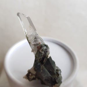 Chlorite Quartz Crystal Cluster from Ganesh Himal, Nepal. Himalayan Green Phantom Quartz. 15gram. Very Rare