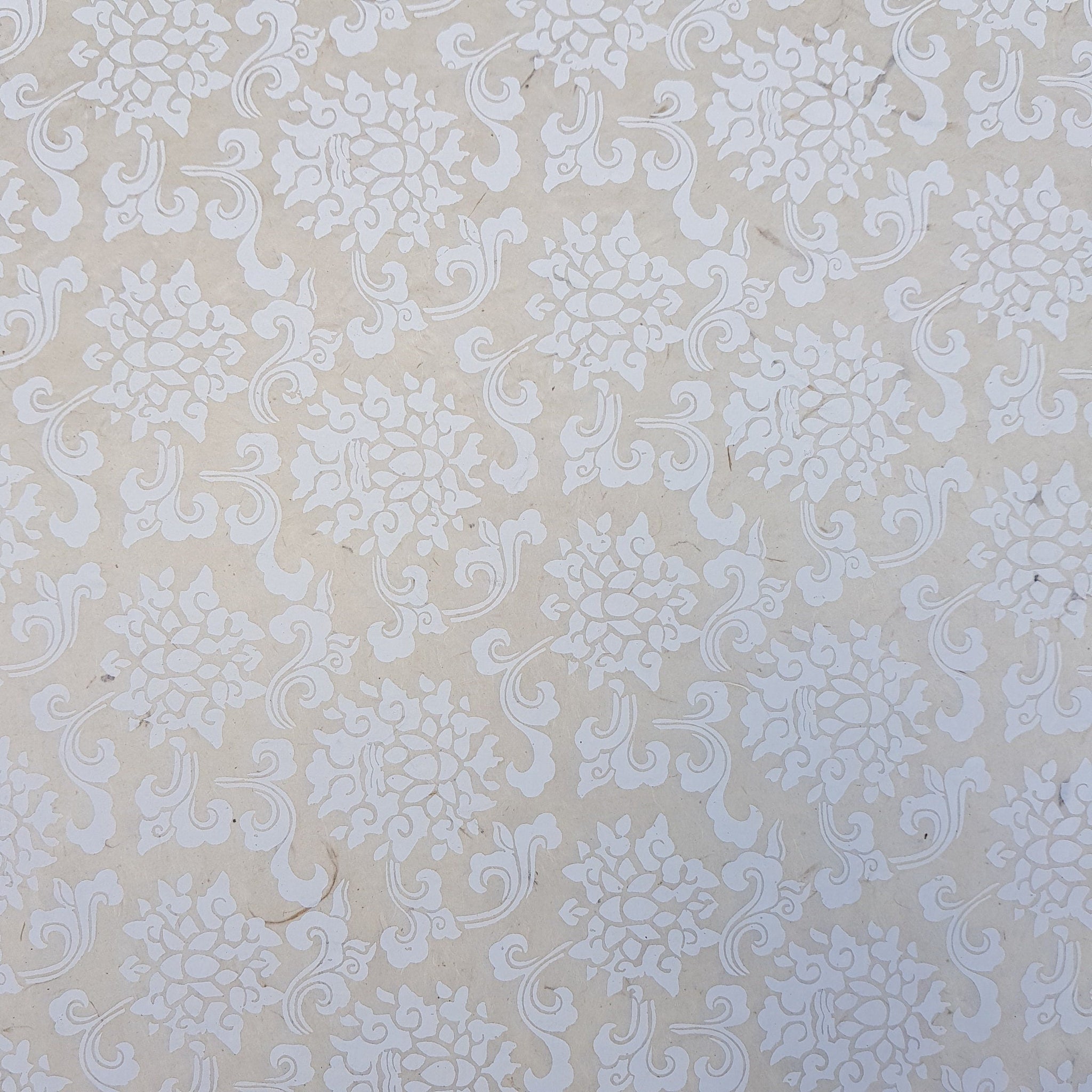 Sand on Natural Lotus Motif  Print on Lokta Paper, Tree Free & Sustainable