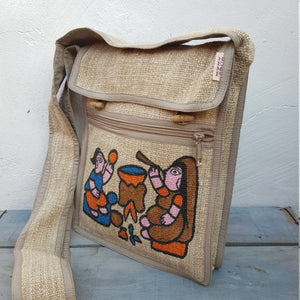 Wild Hemp Crossbody Bag; Mithila Print