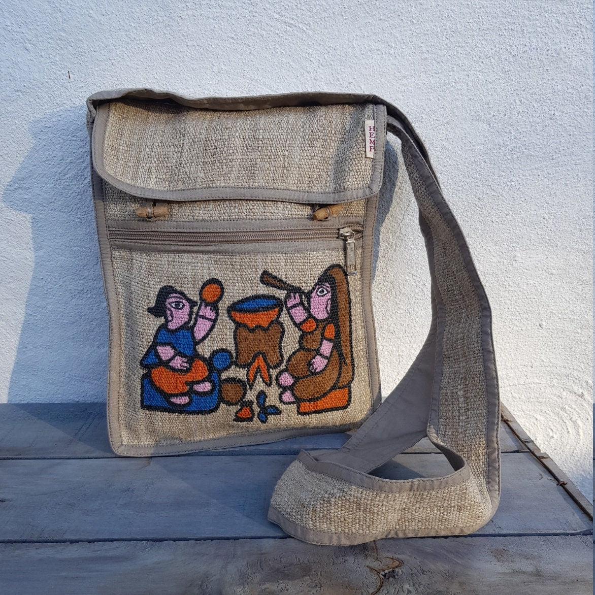 Wild Hemp Crossbody Bag; Mithila Print