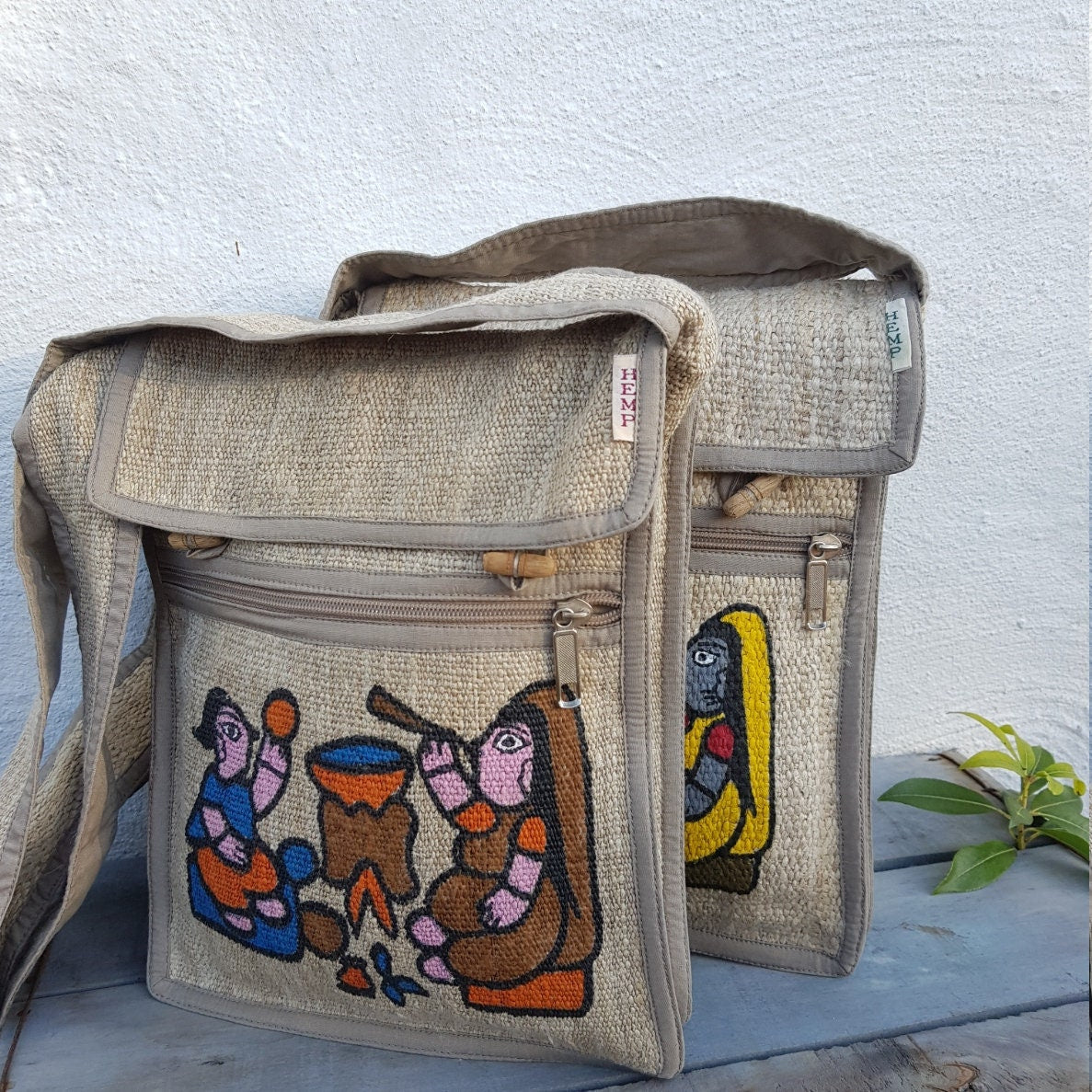 Wild Hemp Crossbody Bag; Mithila Print