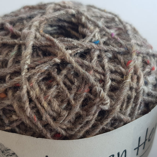 Handspun Hemp, Wool, Banana & Recycled Silk Yarn 50gram.