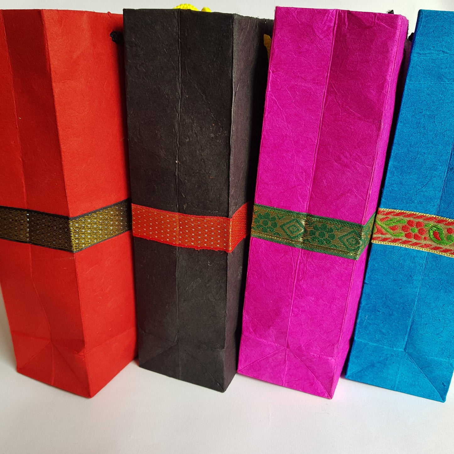 Colourful Lokta Gift Bags, 8.5''