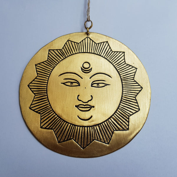 Face of the Sun Brass Wall Hanging
