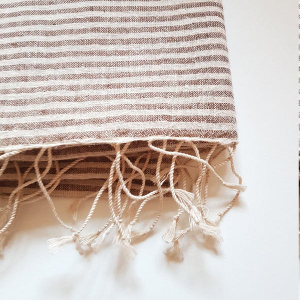 Hemp & Organic Cotton Scarf Woven on a Traditional Hand Loom