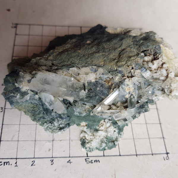 Chlorite Quartz Crystal Cluster from Ganesh Himal, Nepal. Himalayan Green Phantom Quartz. 310gram. Very Rare