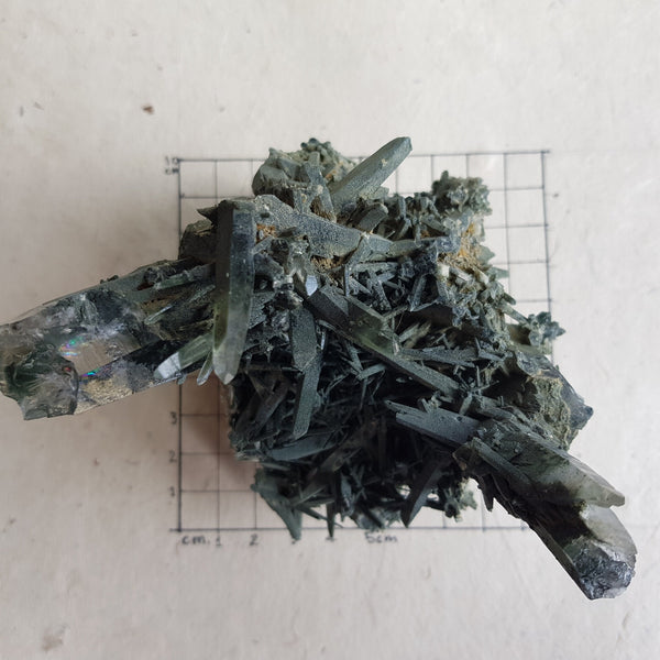 Chlorite Quartz Crystal Cluster from Ganesh Himal, Nepal. Himalayan Green Phantom Quartz. 366gram. Very Rare