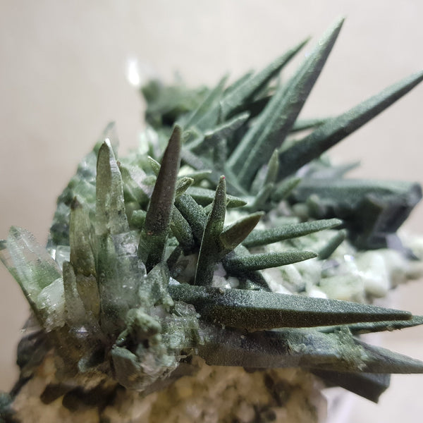 Chlorite Quartz Crystal Cluster from Ganesh Himal, Nepal. Himalayan Green Phantom Quartz. 351gram. Very Rare