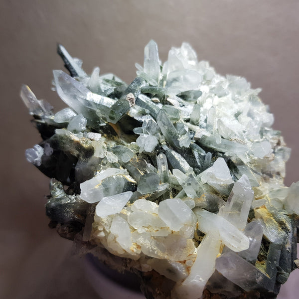 Chlorite Quartz Crystal Cluster from Ganesh Himal, Nepal. Himalayan Green Phantom Quartz. 331gram. Very Rare