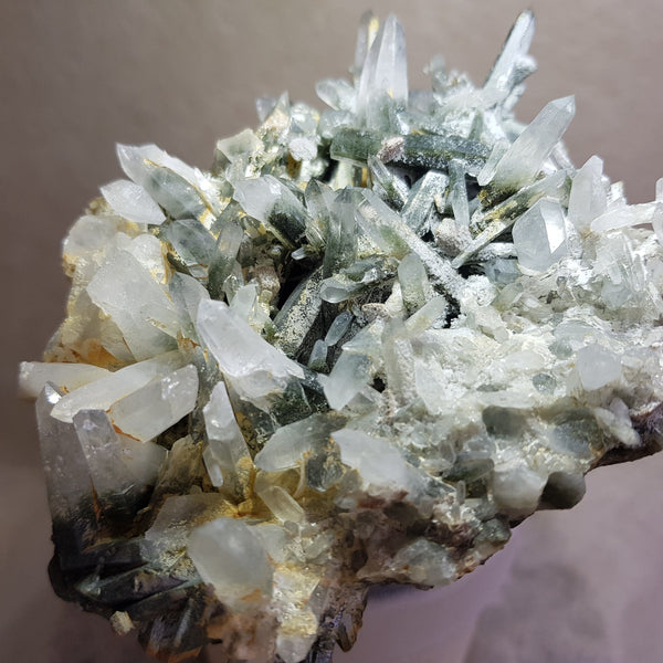 Chlorite Quartz Crystal Cluster from Ganesh Himal, Nepal. Himalayan Green Phantom Quartz. 331gram. Very Rare