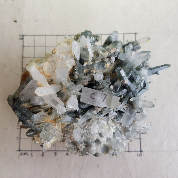 Chlorite Quartz Crystal Cluster from Ganesh Himal, Nepal. Himalayan Green Phantom Quartz. 331gram. Very Rare