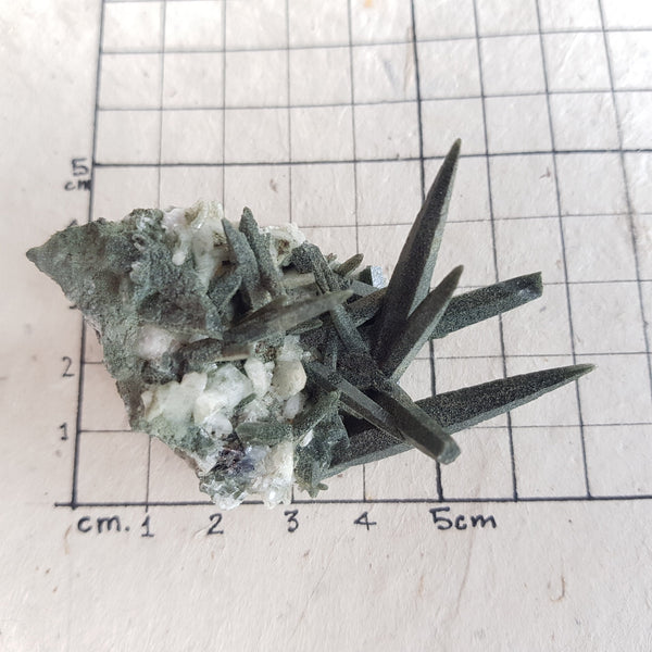 Chlorite Quartz Crystal Cluster from Ganesh Himal, Nepal. Himalayan Green Phantom Quartz. 32gram. Very Rare