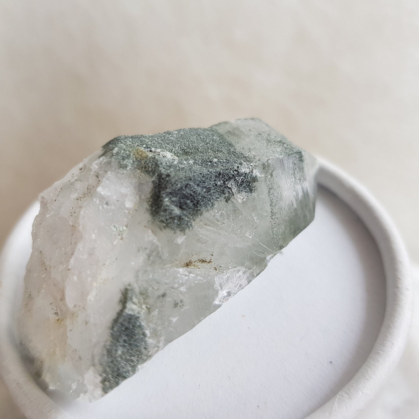 Chlorite Quartz Crystal Cluster from Ganesh Himal, Nepal. Himalayan Green Phantom Quartz. 55gram. Very Rare