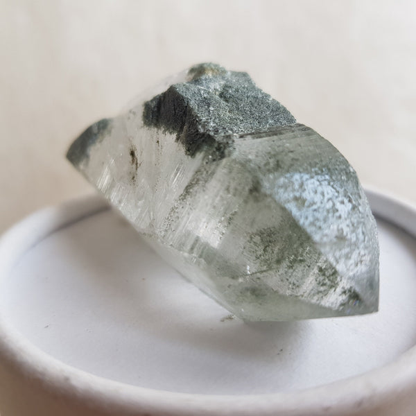Chlorite Quartz Crystal Cluster from Ganesh Himal, Nepal. Himalayan Green Phantom Quartz. 55gram. Very Rare