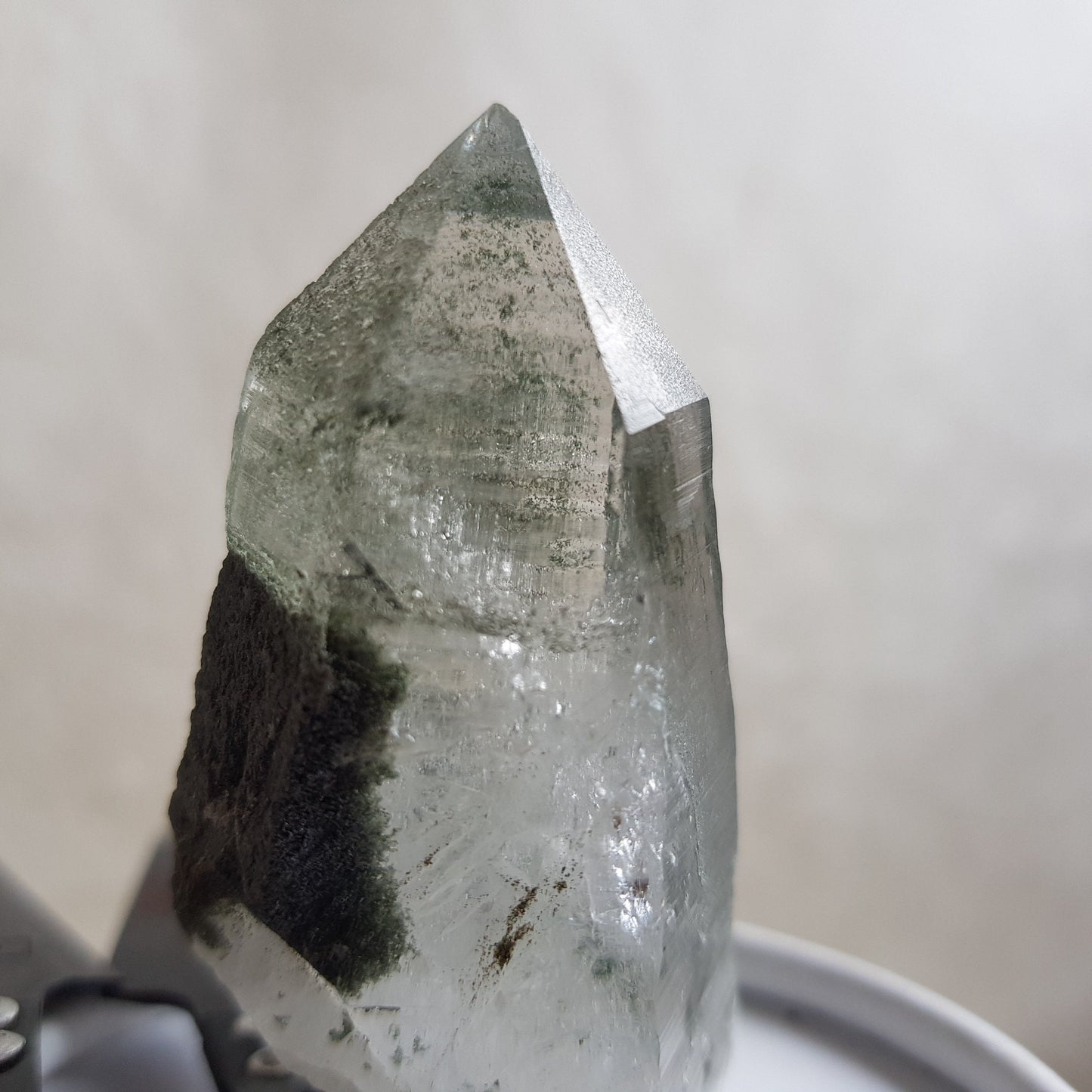 Chlorite Quartz Crystal Cluster from Ganesh Himal, Nepal. Himalayan Green Phantom Quartz. 55gram. Very Rare