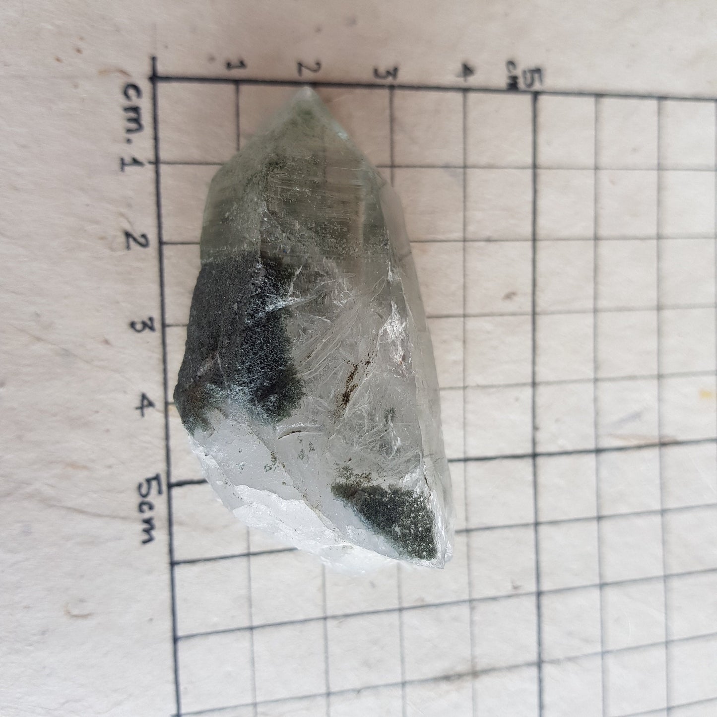Chlorite Quartz Crystal Cluster from Ganesh Himal, Nepal. Himalayan Green Phantom Quartz. 55gram. Very Rare