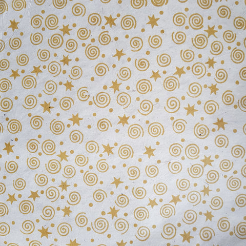 Stars And Swirls Print on Lokta Paper, Tree Free & Sustainable