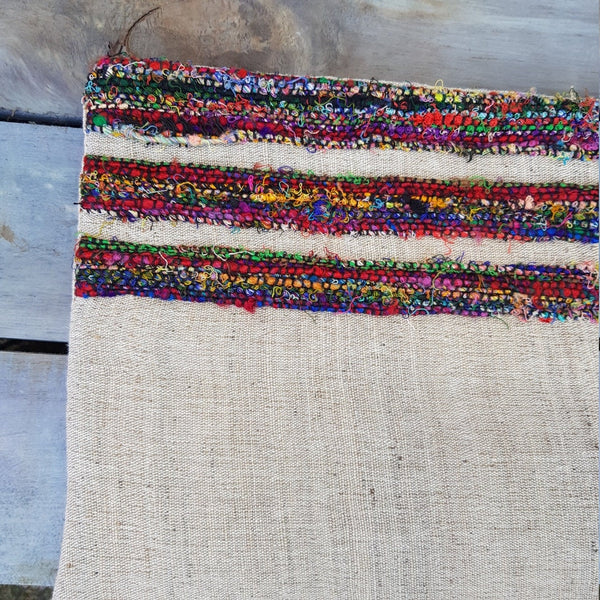 Nettle Cushion Covers with Recycled Sari Silk Trim