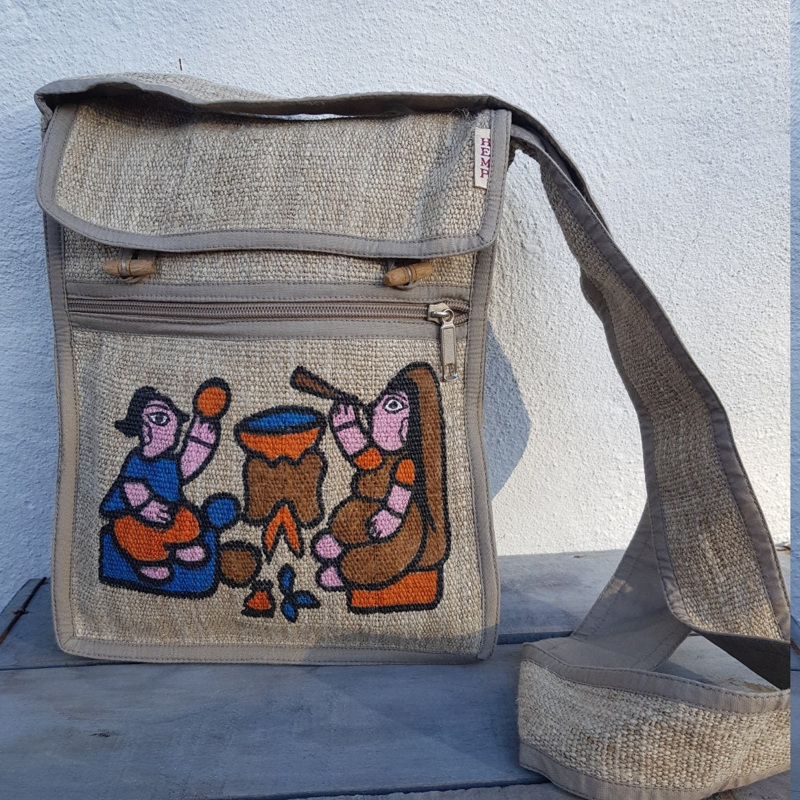 Wild Hemp Crossbody Bag; Mithila Print