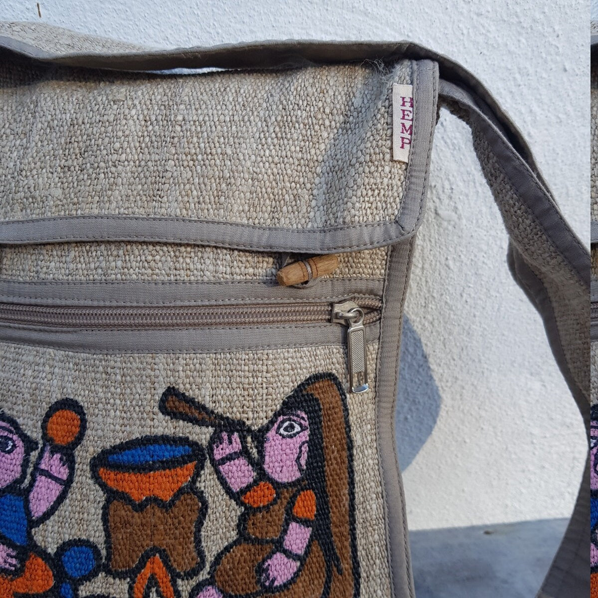 Wild Hemp Crossbody Bag; Mithila Print