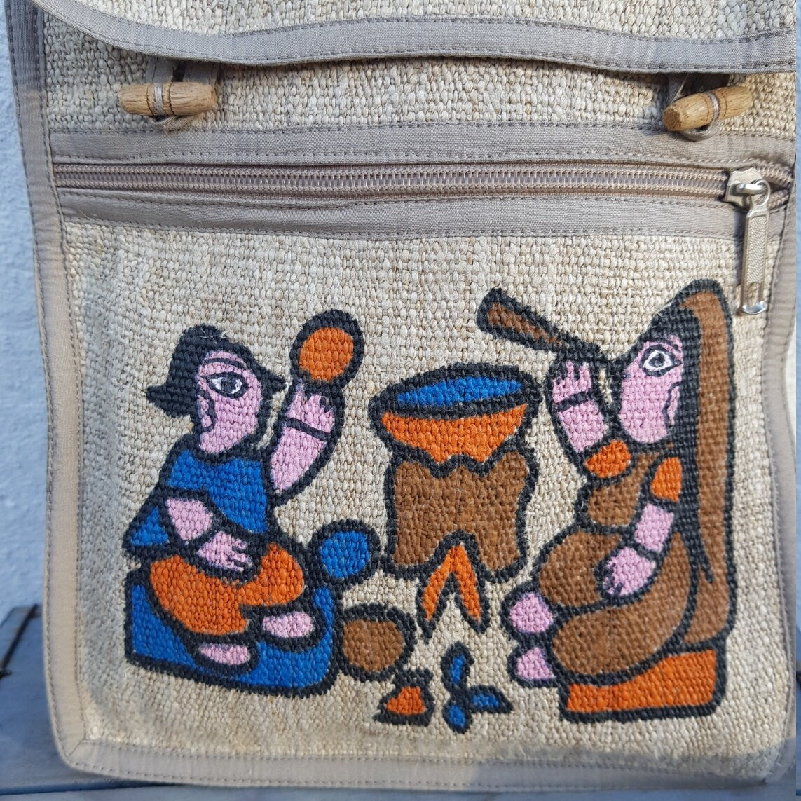Wild Hemp Crossbody Bag; Mithila Print