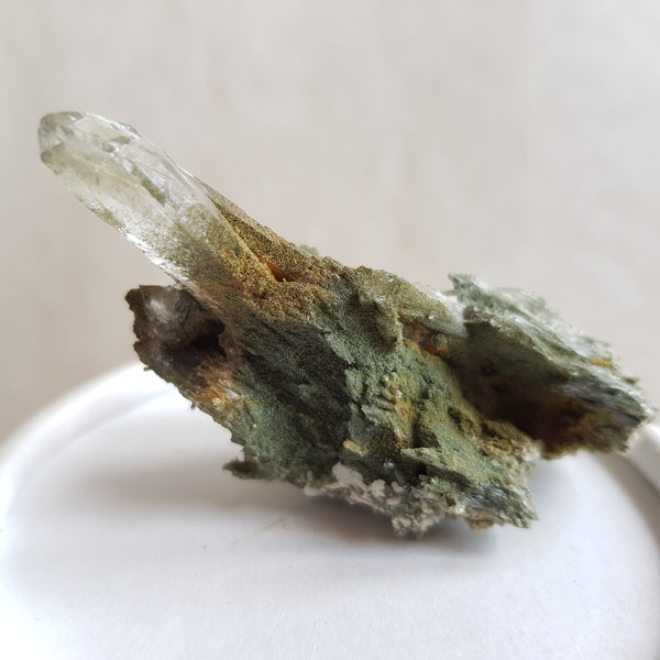 Chlorite Quartz Crystal Cluster from Ganesh Himal, Nepal. Himalayan Green Phantom Quartz. 22gram. Very Rare