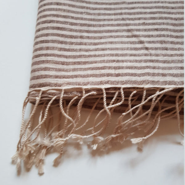 Hemp & Organic Cotton Scarf Woven on a Traditional Hand Loom