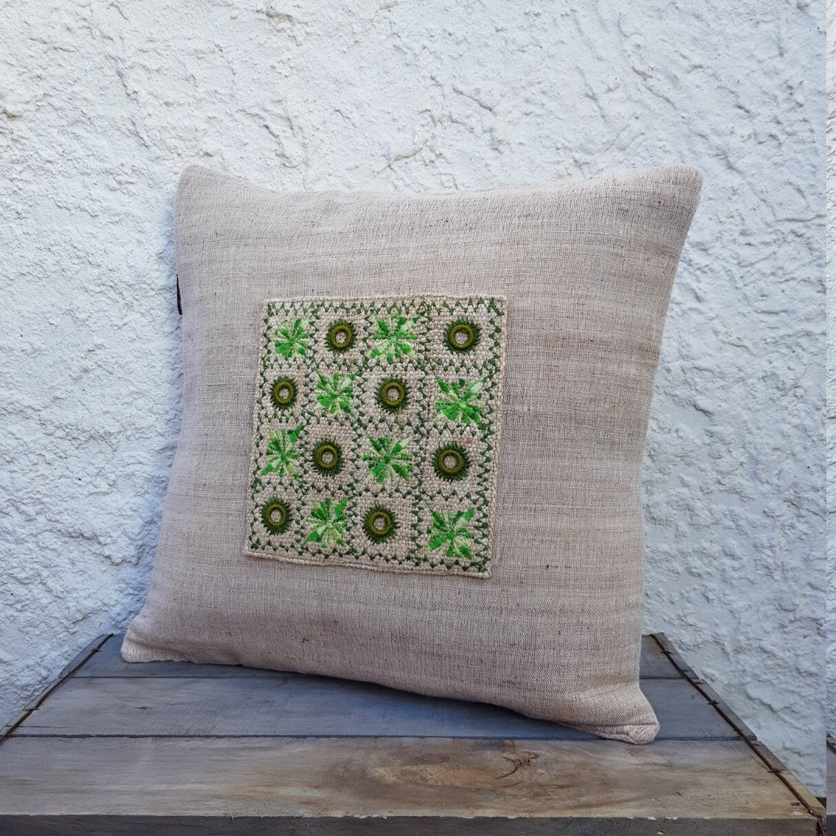 Embroidered Nettle Cushion Covers