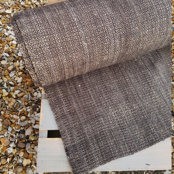 Himalayan Nettle & New Zealand Wool Fabric, Diamond Twill weave, Black & Tan