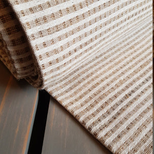 Hemp and Indian Cotton Fabric, Natural & Brown Check