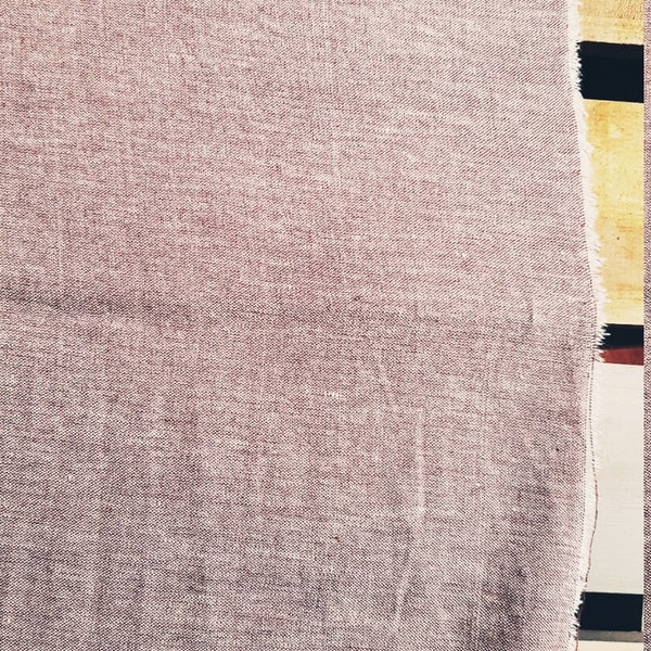 Bamboo & Organic Cotton Chambray Fabric, Purple & White