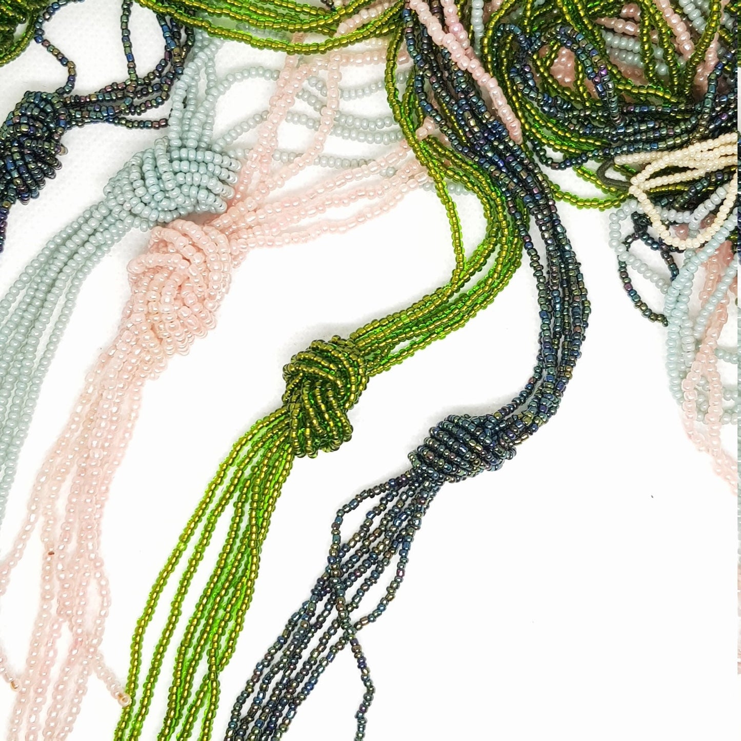 Glass Beaded Long Necklace Hand-strung in Nepal