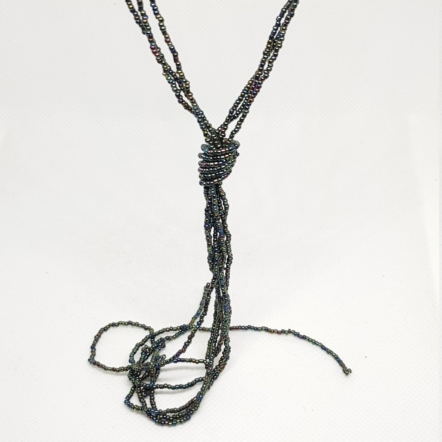 Glass Beaded Long Necklace Hand-strung in Nepal