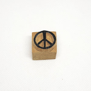Peace Sign Wooden Stamp