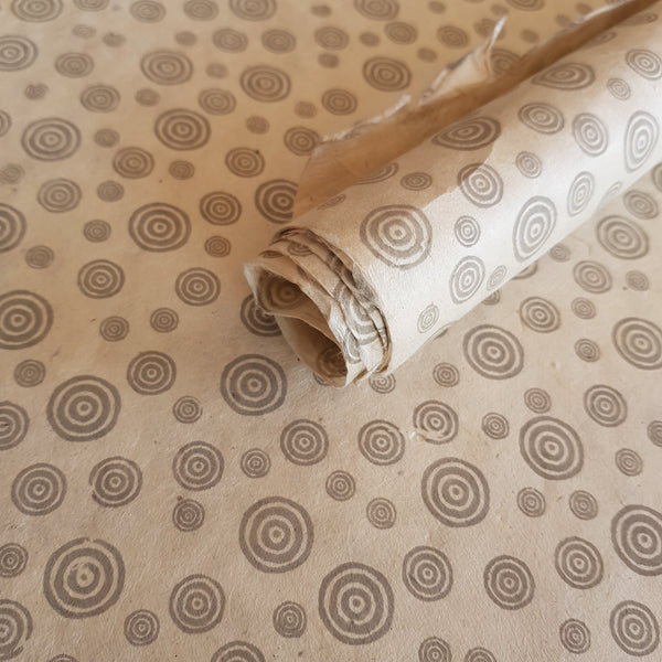 Silver Circles Print on Lokta Paper, Tree Free & Sustainable