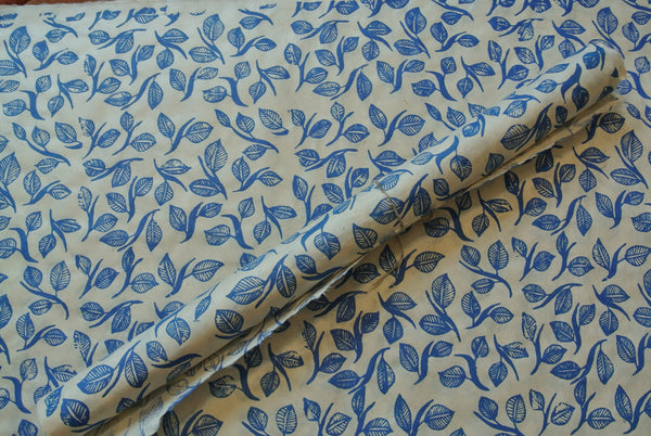 Blue Leaf Sketch Print on Lokta Paper, Tree Free & Sustainable