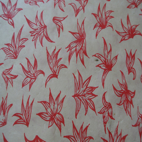 Red Plants Print on Lokta Paper, Tree Free & Sustainable