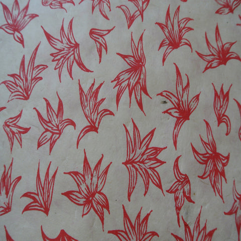 Red Plants Print on Lokta Paper, Tree Free & Sustainable