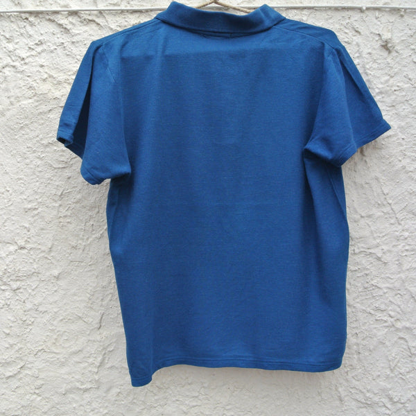 Men's Bamboo Polo Shirt in Plain Marina Blue. Soft & Breathable.