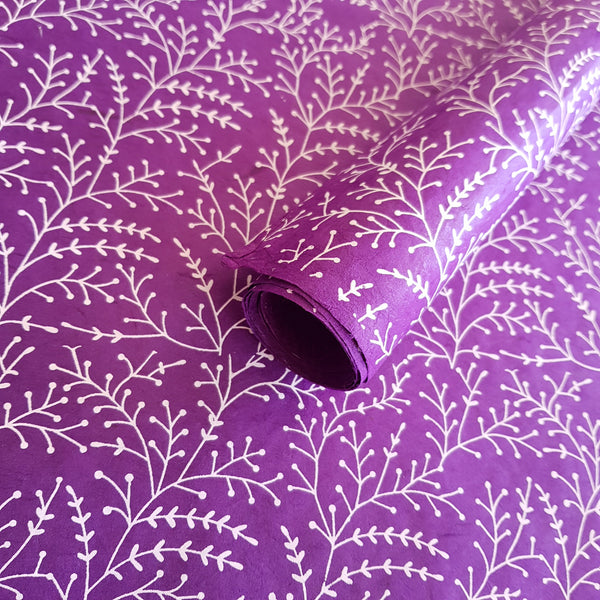 Purple and white wildflower Print on Lokta Paper, Tree Free & Sustainable