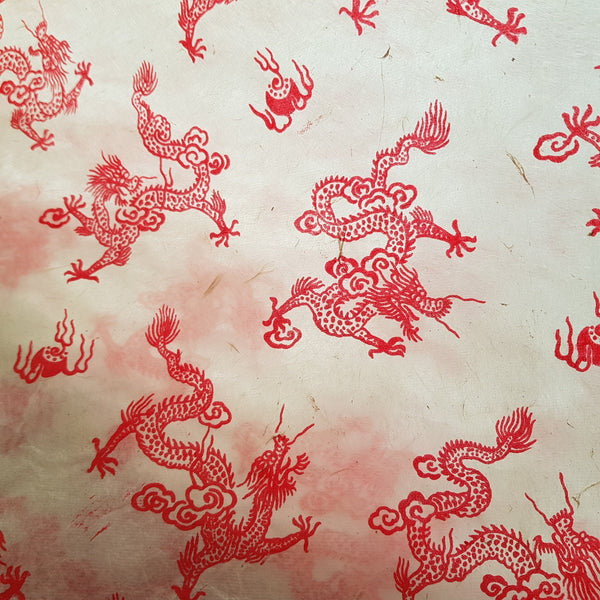 Chinese Dragons print on Hemp Tissue Paper