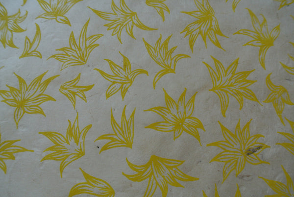 Yellow Plants Print on Lokta Paper, Tree Free & Sustainable