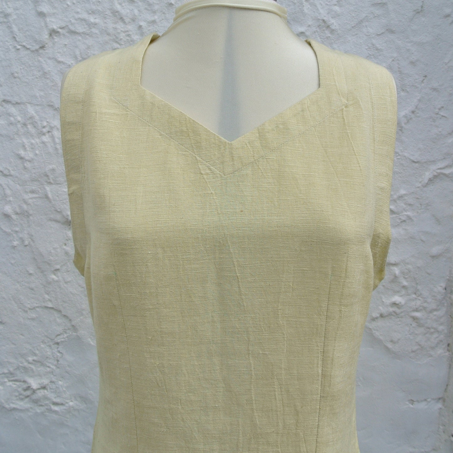 Knee Length Tunic in Hemp Silk, Lemon Yellow
