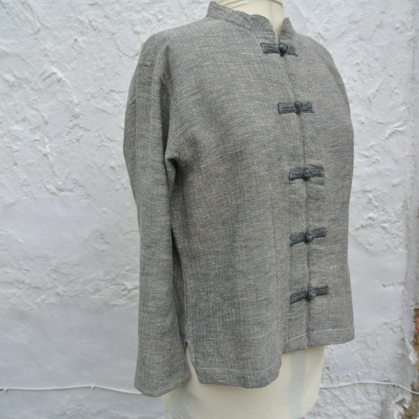Hemp Ladies Qipao Jacket, Grey