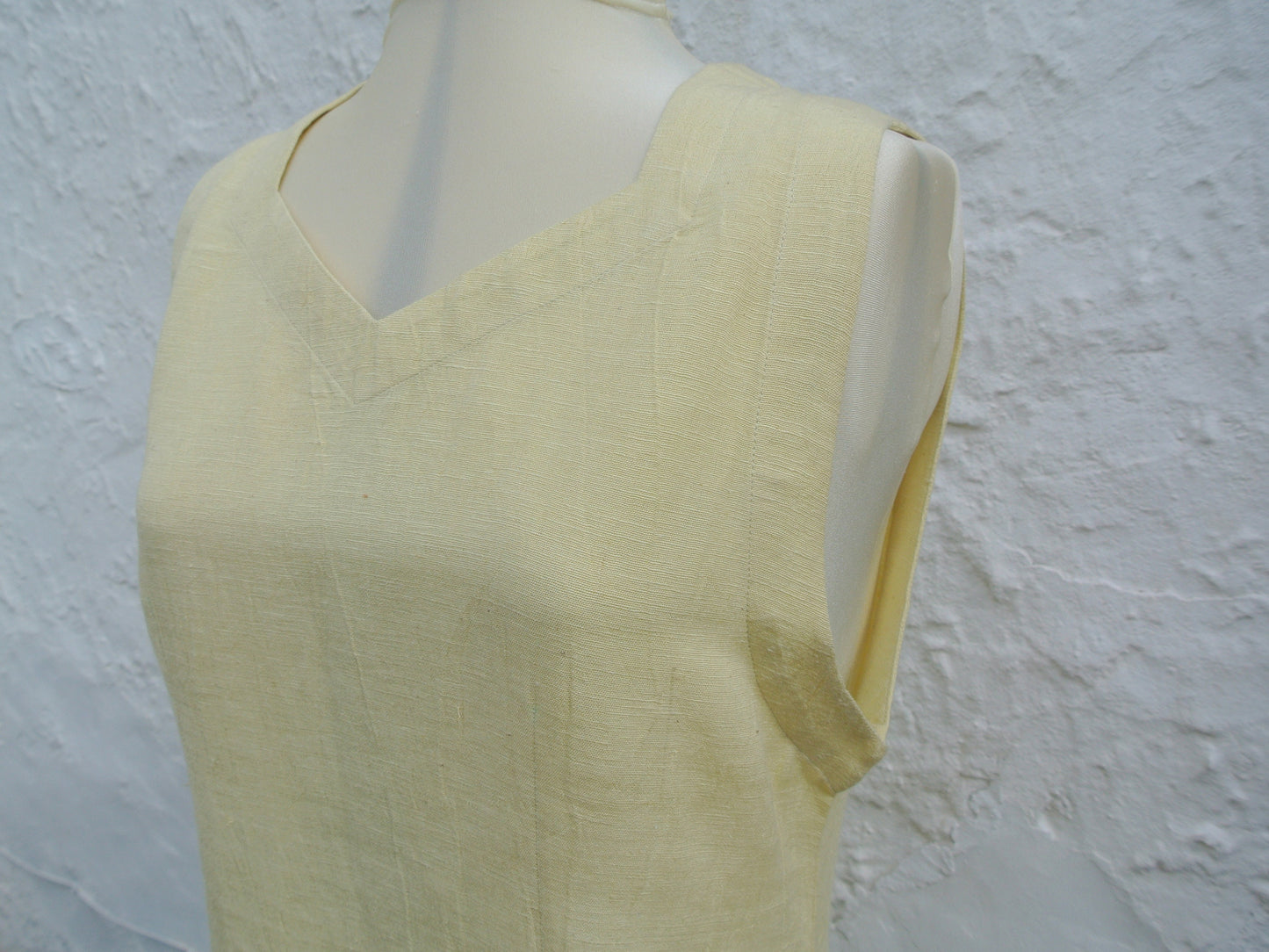 Knee Length Tunic in Hemp Silk, Lemon Yellow