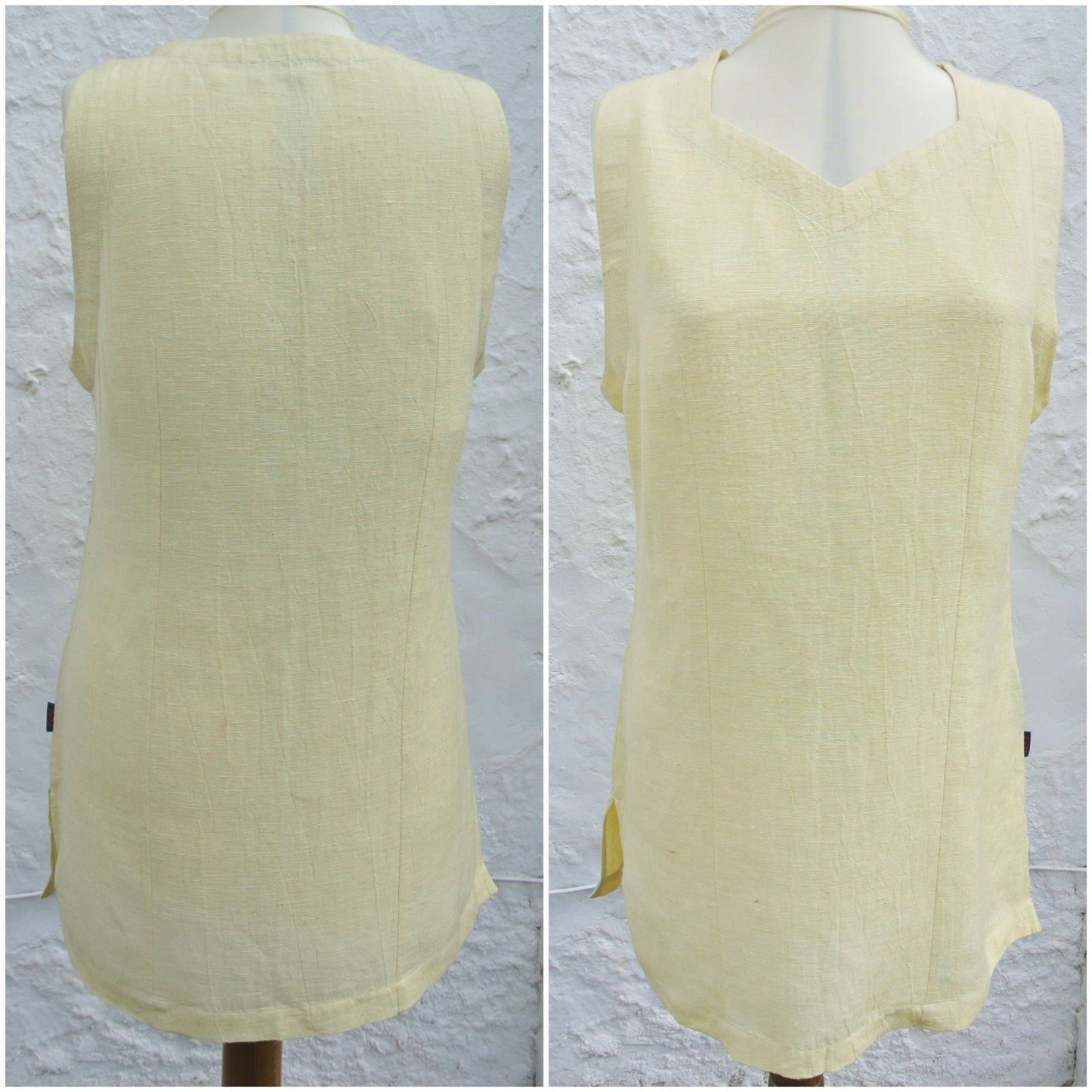 Knee Length Tunic in Hemp Silk, Lemon Yellow
