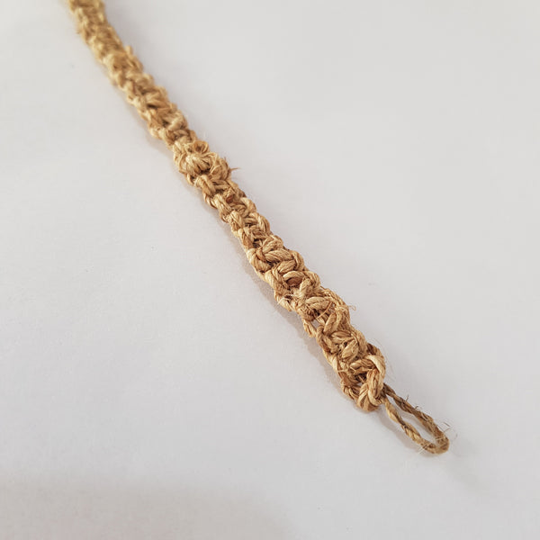 Handmade Braided Hemp Bracelet; Pack of Two, Natural and Yellow.