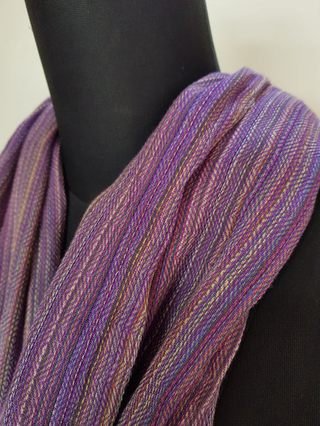 Hemp Scarf, Zig Zag Weave, Plum Purple