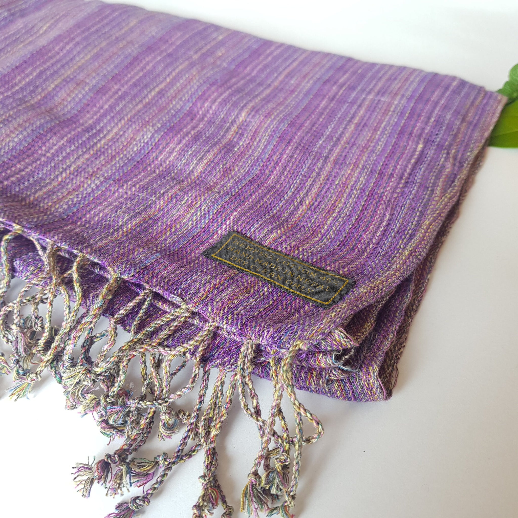 Hemp Scarf, Zig Zag Weave, Plum Purple